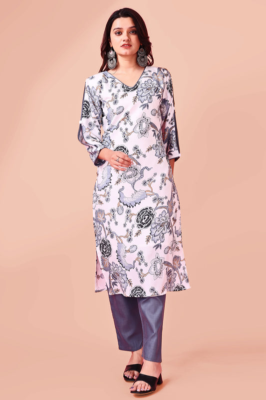 Woman digital printed cotton kurti pant